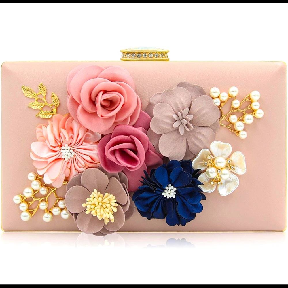 Pearls & Flowers Wedding guest clutch
